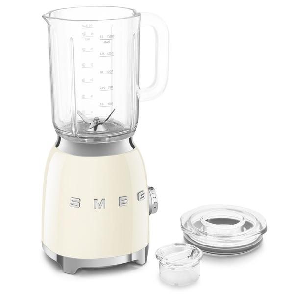 Blender de masa retro Smeg BLF03CREU, 800 W, 4 programe, Pulse, Auto-curatare, 18000 rpm (Crem)