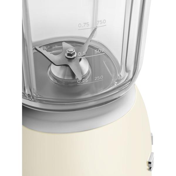 Blender de masa retro Smeg BLF03CREU, 800 W, 4 programe, Pulse, Auto-curatare, 18000 rpm (Crem)