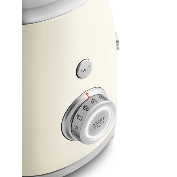 Blender de masa retro Smeg BLF03CREU, 800 W, 4 programe, Pulse, Auto-curatare, 18000 rpm (Crem)