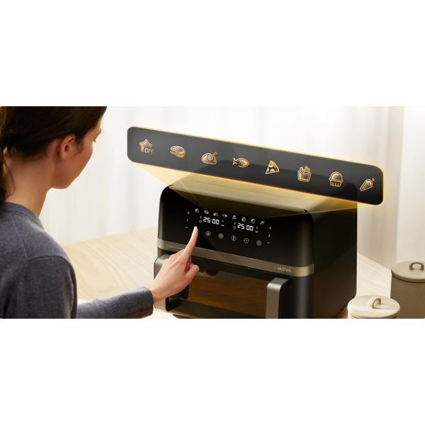 Friteuza cu aer MOVA AeroChef FD20 Pro, 2700 W, 9L, Metal, LED, 7 Moduri (Negru)