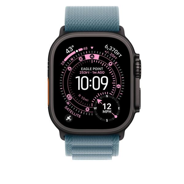 Curea Smartwatch Apple mg9k4zm/a pentru Watch 49mm, Alpine Loop, Small, Black Titanium Finish (Albastru)