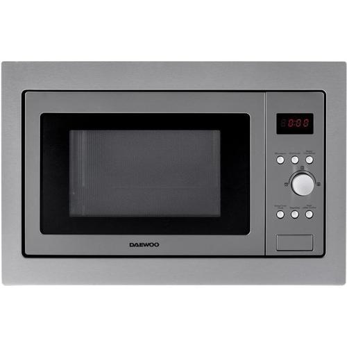 Cuptor cu microunde incorporabil Daewoo KOC-25X-2, 25 litri, Putere 850 W, Grill 1200 W, display LED alb, control digital, 8 programe predefinite (Inox)