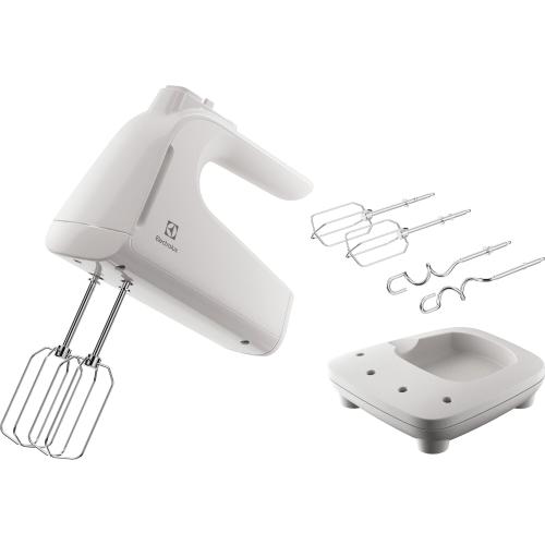 Mixer de mana Electrolux EHM4W, 500 W, 5 viteze + Turbo, suport pentru mixer si accesorii (Alb)