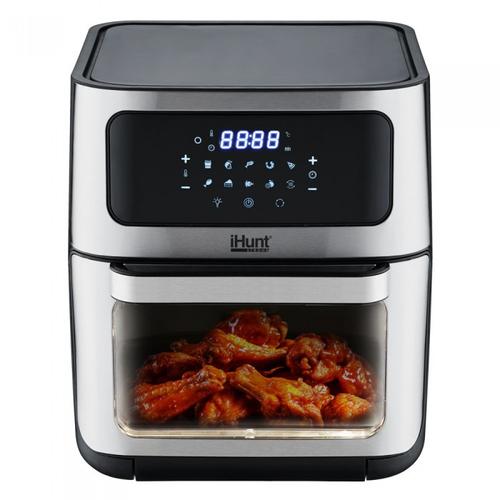 Friteuza cu aer cald si rotisor iHunt Bro Air Fryer Rotary, 12 l, 1800 W, 10 programe, Tehnologie 360 Hot Air (Argintiu)