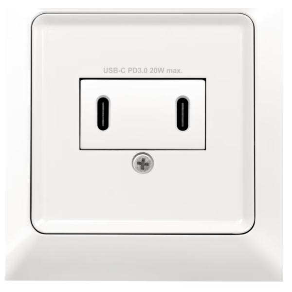 Priza Logilink PA0332, 2xUSB-C PD 3.0 25W, IP20 (Alb)