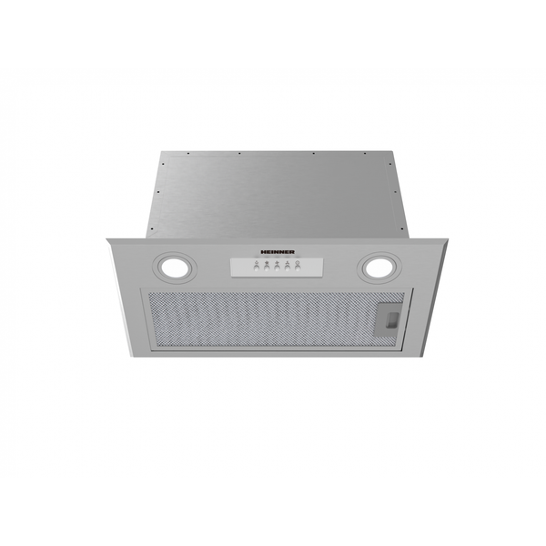 Hota incorporabila HEINNER HBIH-MD600IX, 610 m3/h, 3 viteze, 215 W, LED 2x1.5 W, Filtru aluminiu (Inox)