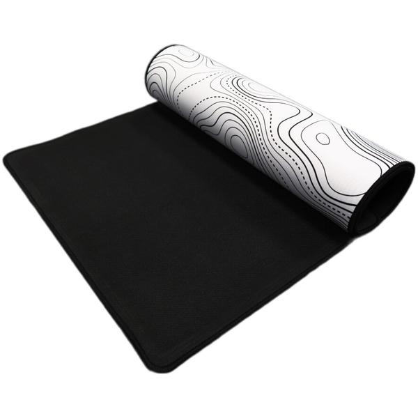 Mouse Pad Floston TOPOGRAPHIC WHITE, 900 x 400 x 3mm, baza cauciucata, suprafata textila, margini cusute (Alb)
