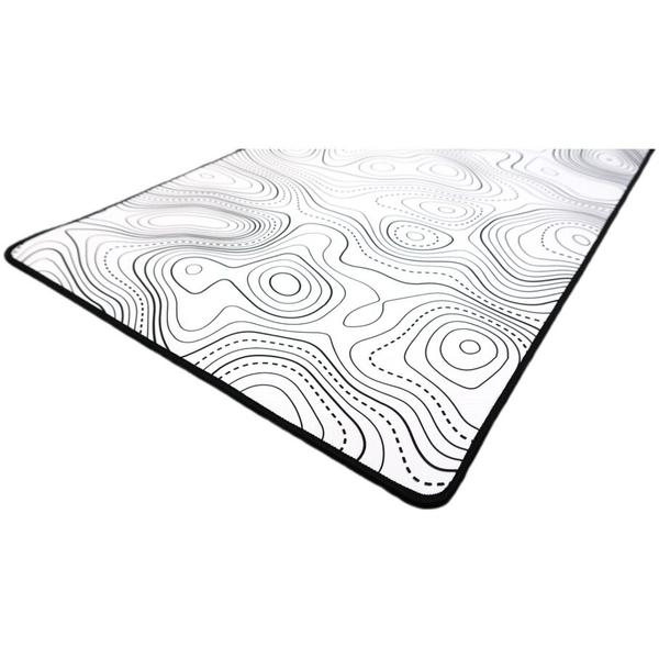 Mouse Pad Floston TOPOGRAPHIC WHITE, 900 x 400 x 3mm, baza cauciucata, suprafata textila, margini cusute (Alb)