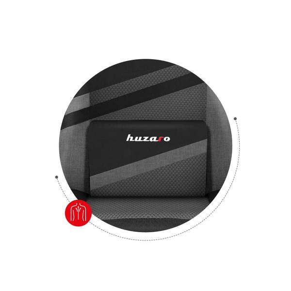 Scaun gaming Huzaro HZ-Force 4.4, Mesh, Cotiere moi, Perne lombara & cervicala, Cadru otel (Gri)