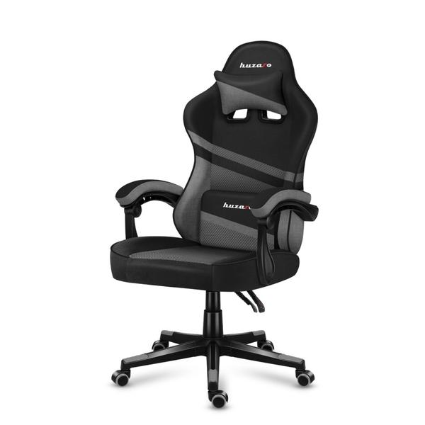 Scaun gaming Huzaro HZ-Force 4.4, Mesh, Cotiere moi, Perne lombara & cervicala, Cadru otel (Gri)