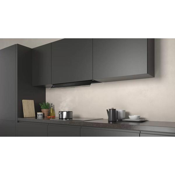 Hota complet incorporabila NEFF D95XAM2S0 LED Lighting touch control, 90cm, clear glass black printed, Convertibil, Clasa energetica B (Negru)