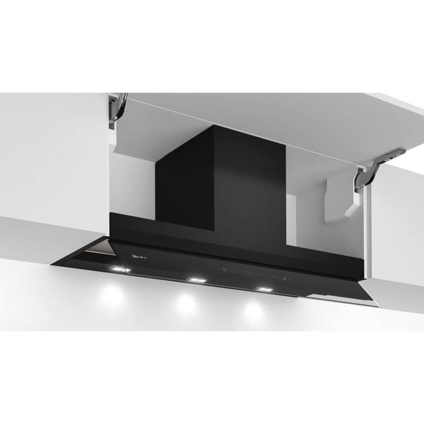 Hota complet incorporabila NEFF D95XAM2S0 LED Lighting touch control, 90cm, clear glass black printed, Convertibil, Clasa energetica B (Negru)