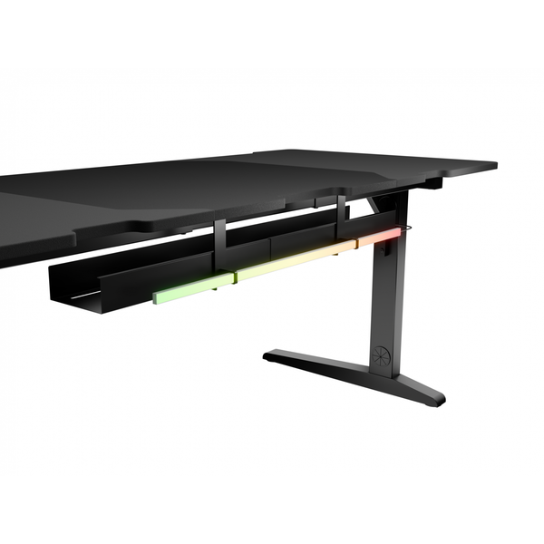 Birou gaming Genesis Holm Modular 180, Iluminare RGB, Suport pahar, Negru