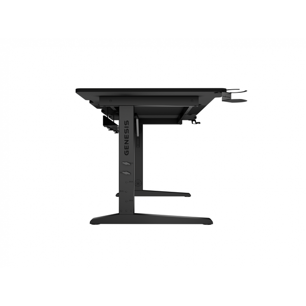Birou gaming Genesis Holm Modular 180, Iluminare RGB, Suport pahar, Negru