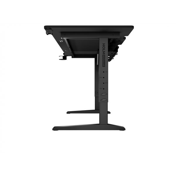 Birou gaming Genesis Holm Modular 180, Iluminare RGB, Suport pahar, Negru