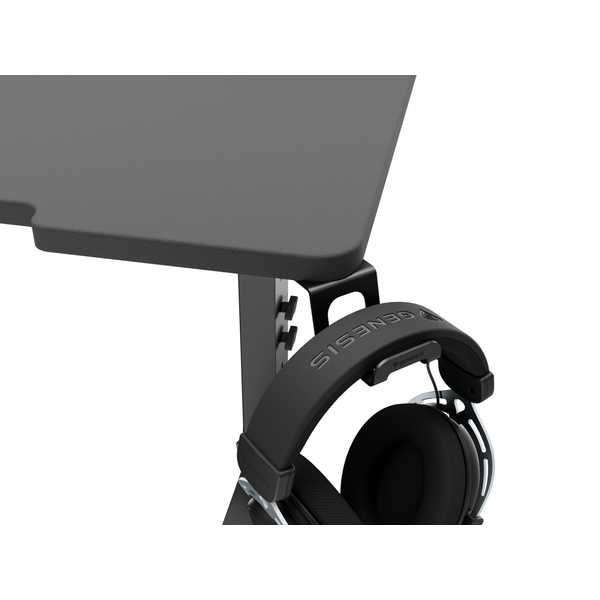 Birou gaming Genesis Holm Modular 180, Iluminare RGB, Suport pahar, Negru