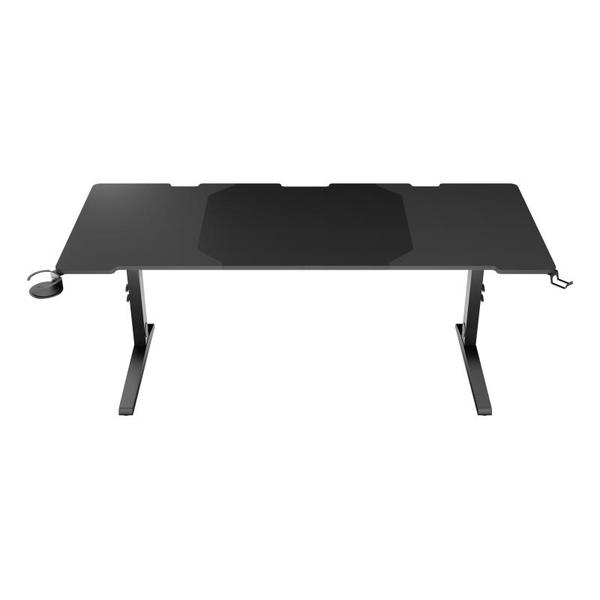 Birou gaming Genesis Holm Modular 180, Iluminare RGB, Suport pahar, Negru