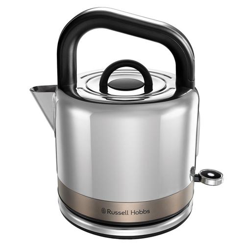 Fierbator de apa Russell Hobbs Distinctions Titanium 26422-70, 1350 W, 1.5 l, Indicator nivel apa, Filtru, Iluminare, Stocare cablu (Inox)