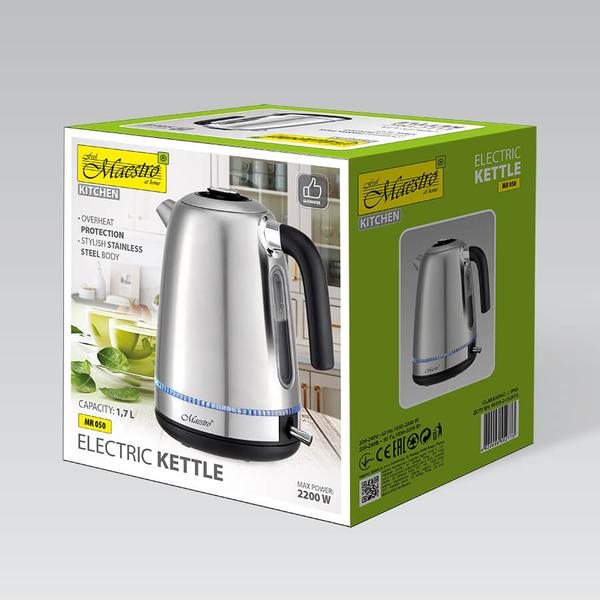 Fierbator electric Maestro MR-050, 1.7 l, 2200 W (Inox)