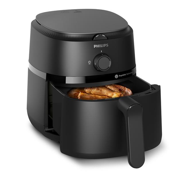 Friteuza cu aer cald Philips NA120/00, 4.2 l, 1500 W, 12 programe, Cronometru, Termostat ajustabil 80-200 C (Negru)