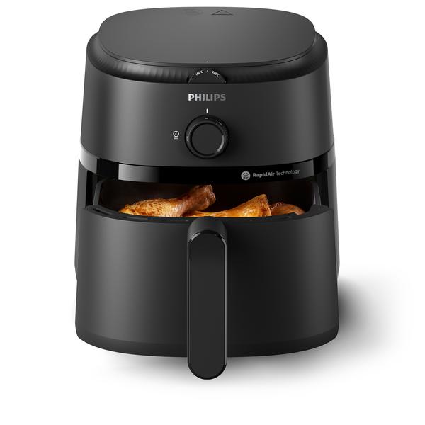 Friteuza cu aer cald Philips NA120/00, 4.2 l, 1500 W, 12 programe, Cronometru, Termostat ajustabil 80-200 C (Negru)