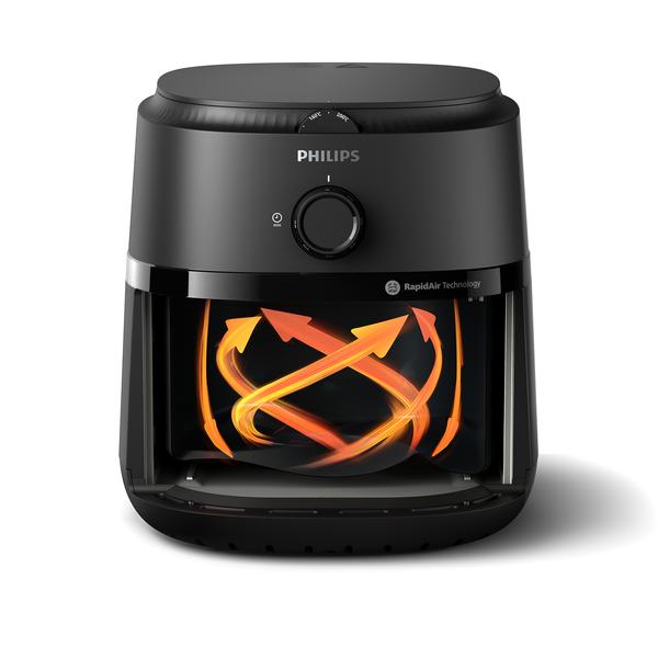 Friteuza cu aer cald Philips NA120/00, 4.2 l, 1500 W, 12 programe, Cronometru, Termostat ajustabil 80-200 C (Negru)