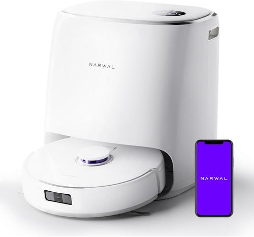 Aspirator robot Narwal Freo X Ultra, Autonomie 210 minute, Control aplicatie si voce, 65 W, Navigare LiDAR, Adaptare la vreme, Evitare obstacole, Adaptare la tipul de podea (Alb)