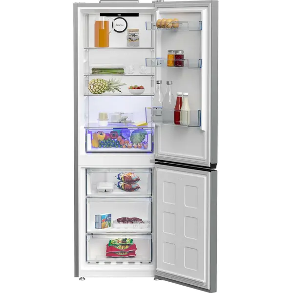Combina frigorifica Beko B5RCNA366HXB1, 316 l, No Frost, Clasa C, AeroFlow, HarvestFresh, MaxStore, H 186,5 cm (Gri)