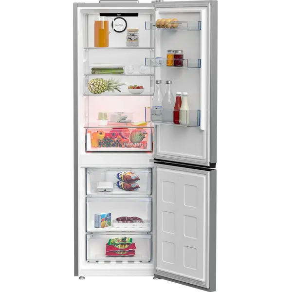 Combina frigorifica Beko B5RCNA366HXB1, 316 l, No Frost, Clasa C, AeroFlow, HarvestFresh, MaxStore, H 186,5 cm (Gri)