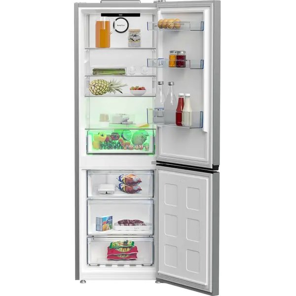 Combina frigorifica Beko B5RCNA366HXB1, 316 l, No Frost, Clasa C, AeroFlow, HarvestFresh, MaxStore, H 186,5 cm (Gri)