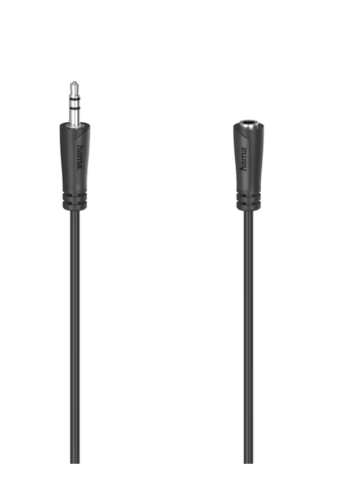 Cablu audio extensie Hama 205121, Jack 3.5mm, 5m (Negru)
