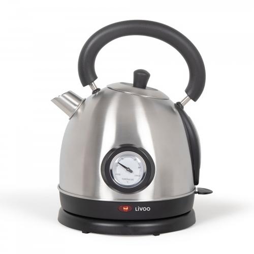 Fierbator de apa retro cu termometru DomoClip LIVOO DOD157S, 1800 W, 1.8 l (Argintiu)
