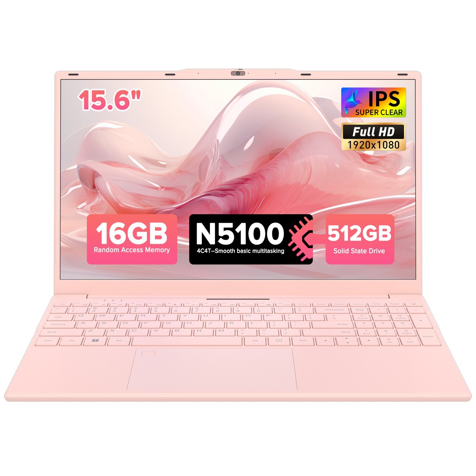 Laptop Auusda cu procesor Intel Alder Celeon N5100,4C/4T, 16GB, 512Go SSD, 15 "6" FHD, Windows 11, Intel UHD Graphics, Rosz