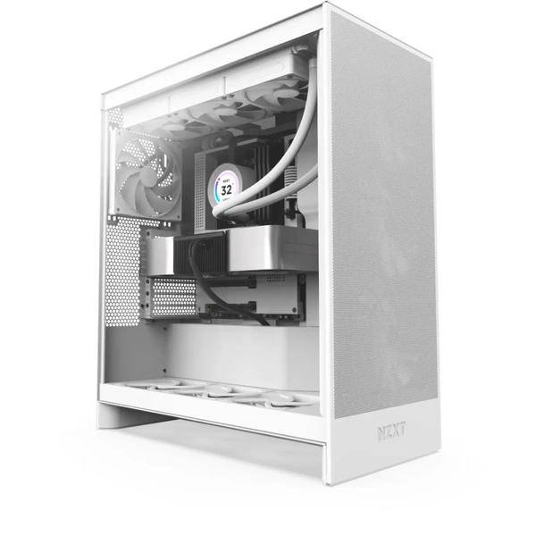 Carcasa NZXT H7 Flow 2024, Middle Tower, Tempered glass (Alb)