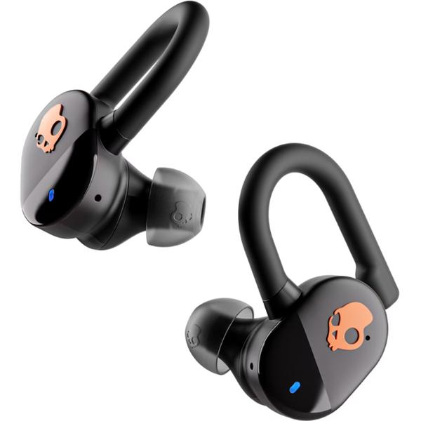 Casti Alergare Skullcandy Push Play Active, True Wireless, Bluetooth, Multipoint, IP55, Autonomie 34 ore, Preppy Summer (Negru/Portocaliu)