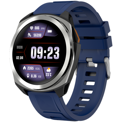 Smartwatch CANYON Maveric SW-83, Ecran IPS 1.32inch, GPS, Autonomie 7 zile, Monitor sanatate, ritm cardiac, somn, Waterproof IP68 (Argintiu/Albastru)