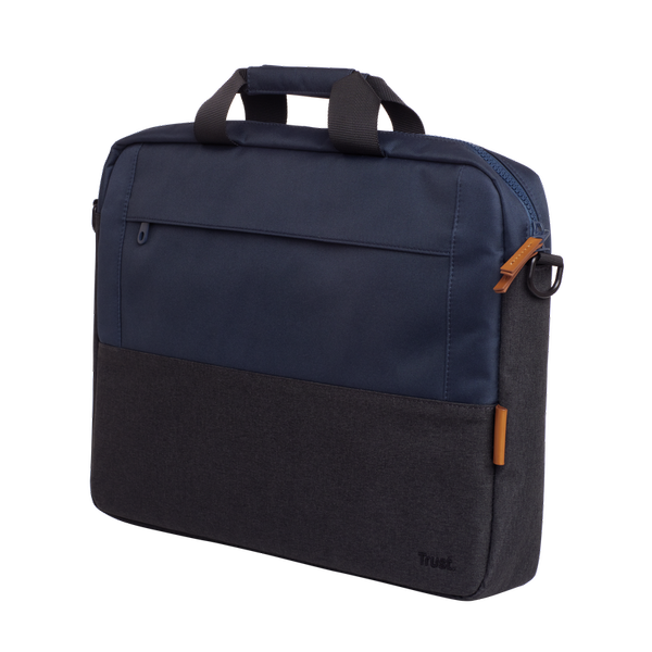 Geanta laptop Trust Lisboa  15.6inch,2 compartimente, material POM, RPET Polyester, RPET, volum 2.1 L, Albastru