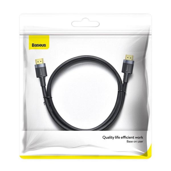 Cablu HDMI  Baseus Cafule, HDMI (T) la HDMI (T), rezolutie maxima 4K UHD (3840 x 2160) la 60 Hz, conectori auriti, 2m, Negru