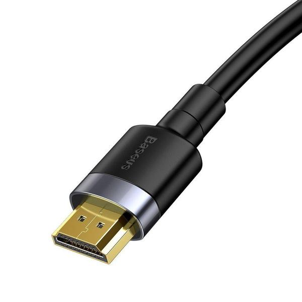 Cablu HDMI  Baseus Cafule, HDMI (T) la HDMI (T), rezolutie maxima 4K UHD (3840 x 2160) la 60 Hz, conectori auriti, 2m, Negru