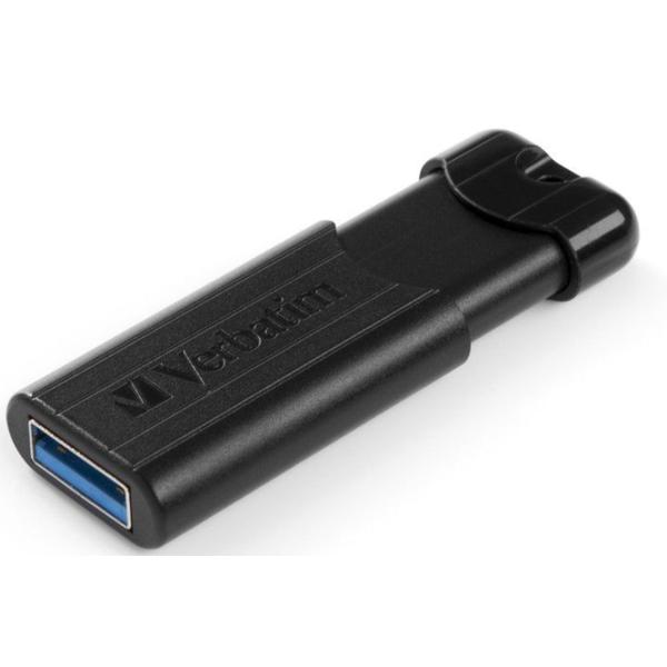 Stick USB Verbatim Pinstripe, USB 3.0, 64GB (Negru)