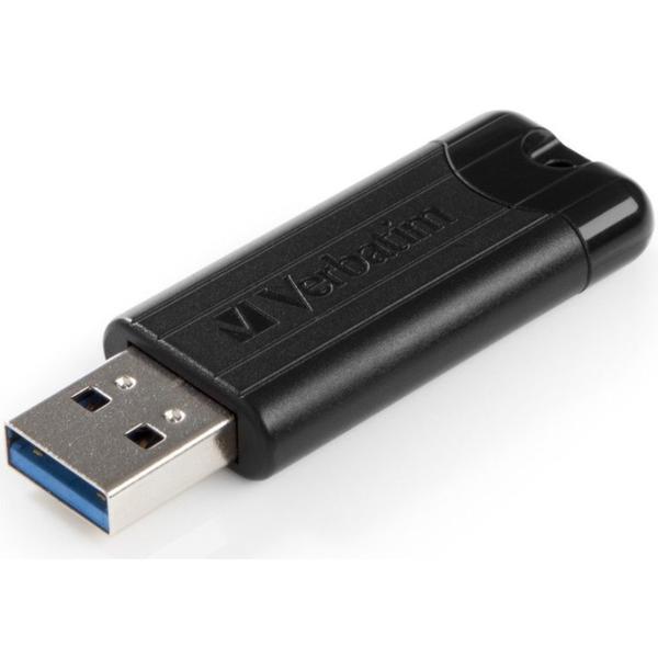 Stick USB Verbatim Pinstripe, USB 3.0, 64GB (Negru)