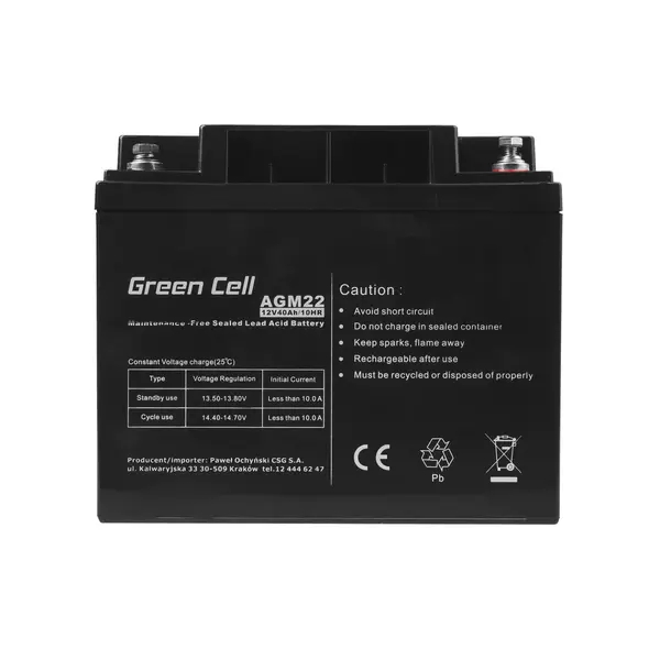 Acumulator Green Cell AGM 12V 40Ah VRLA plumb acid