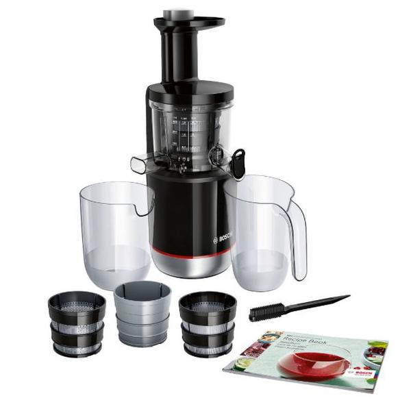 Storcator de fructe si legume Bosch VitaExtract MESM731M, 150 W, 55 rpm, 3 filtre, melc din Tritan, reverse, DripStop (Negru)