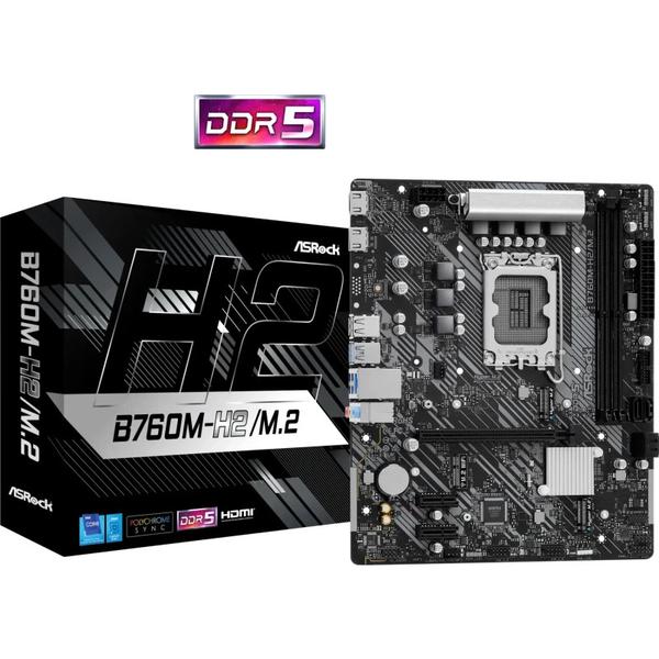 Placa de baza ASRock B760M-H2/M.2, DDR5, Intel B760, LGA 1700, mATX