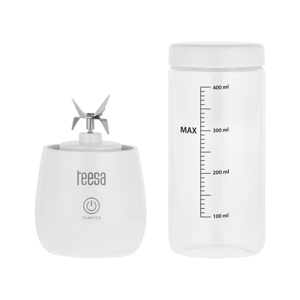 Blender fara fir Teesa TSA3543, 6 lame, 100 W, 450 ml (Alb)