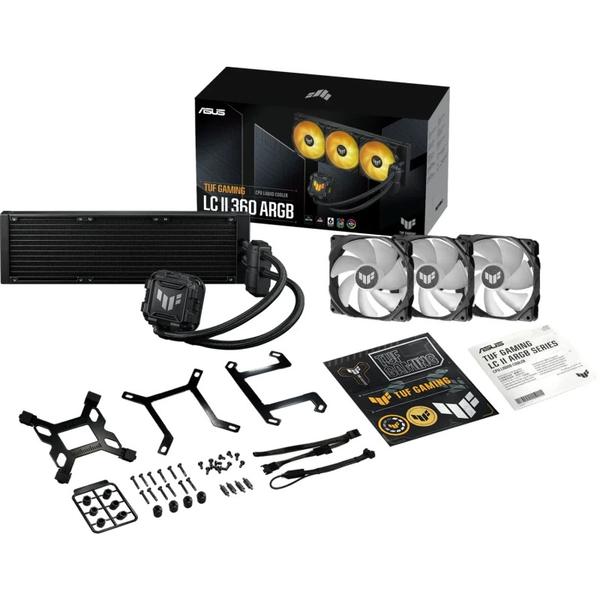 Cooler CPU AIO ASUS TUF GAMING LC II 360 ARGB, 3x 120mm TUF GAMING, Racire cu lichid, AURA SYNC (Negru)