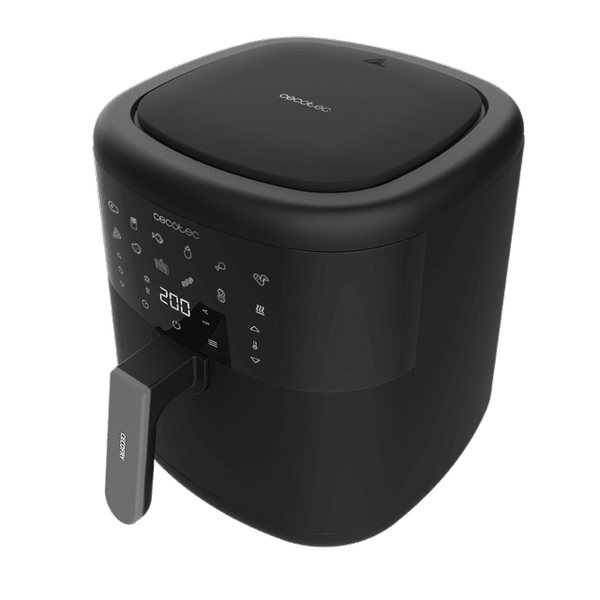 Friteuza cu aer cald fara ulei Cecotec Bombastik 6000, 1700W, 6L, Control tactil, 12 programe presetate, Negru