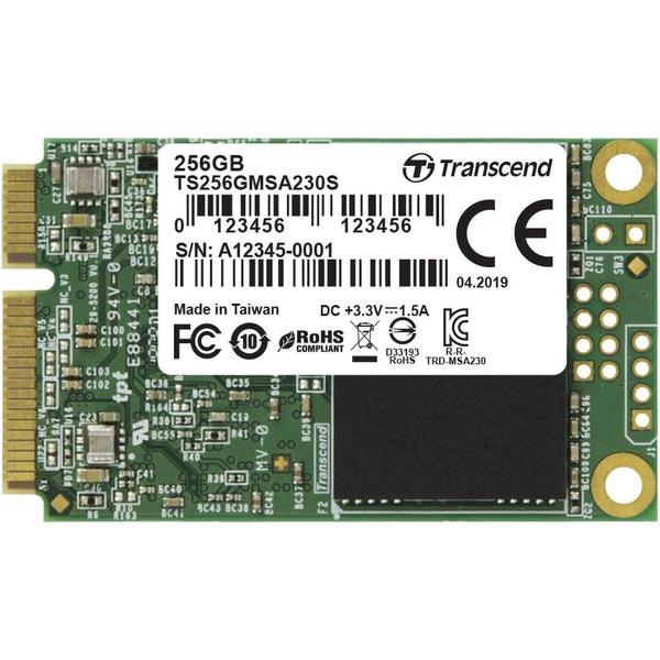 SSD Transcend MSA230S, 256GB, SATA3, mSATA 3D NAND