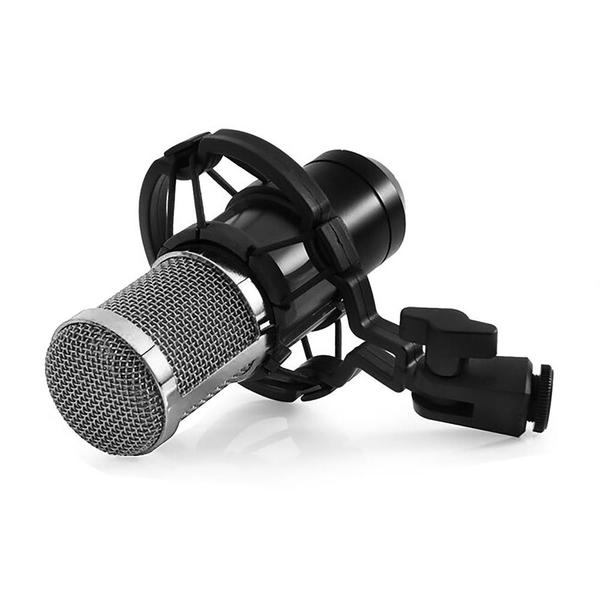 Microfon profesional Media Tech MT397S, cu accesorii pentru studio si streaming (Negru)