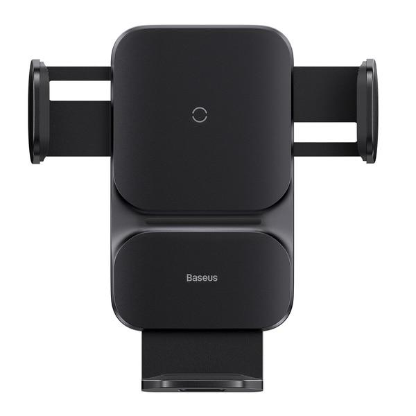 Suport auto pentru telefon Baseus CGZX000001, Incarcare wireless QI, 15W, Montare pe grila de ventilatie, Negru